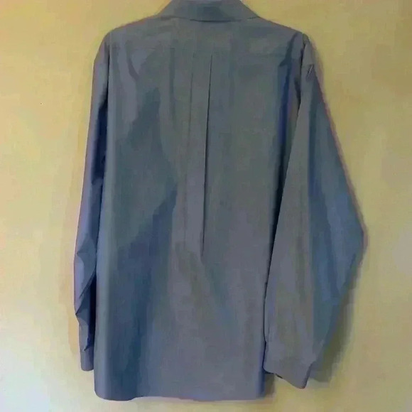 Brooks Brothers Regular Fit Solid Blue Non-Iron Cotton Shirt - Size 17 - 6/7 - Picture 3 of 4
